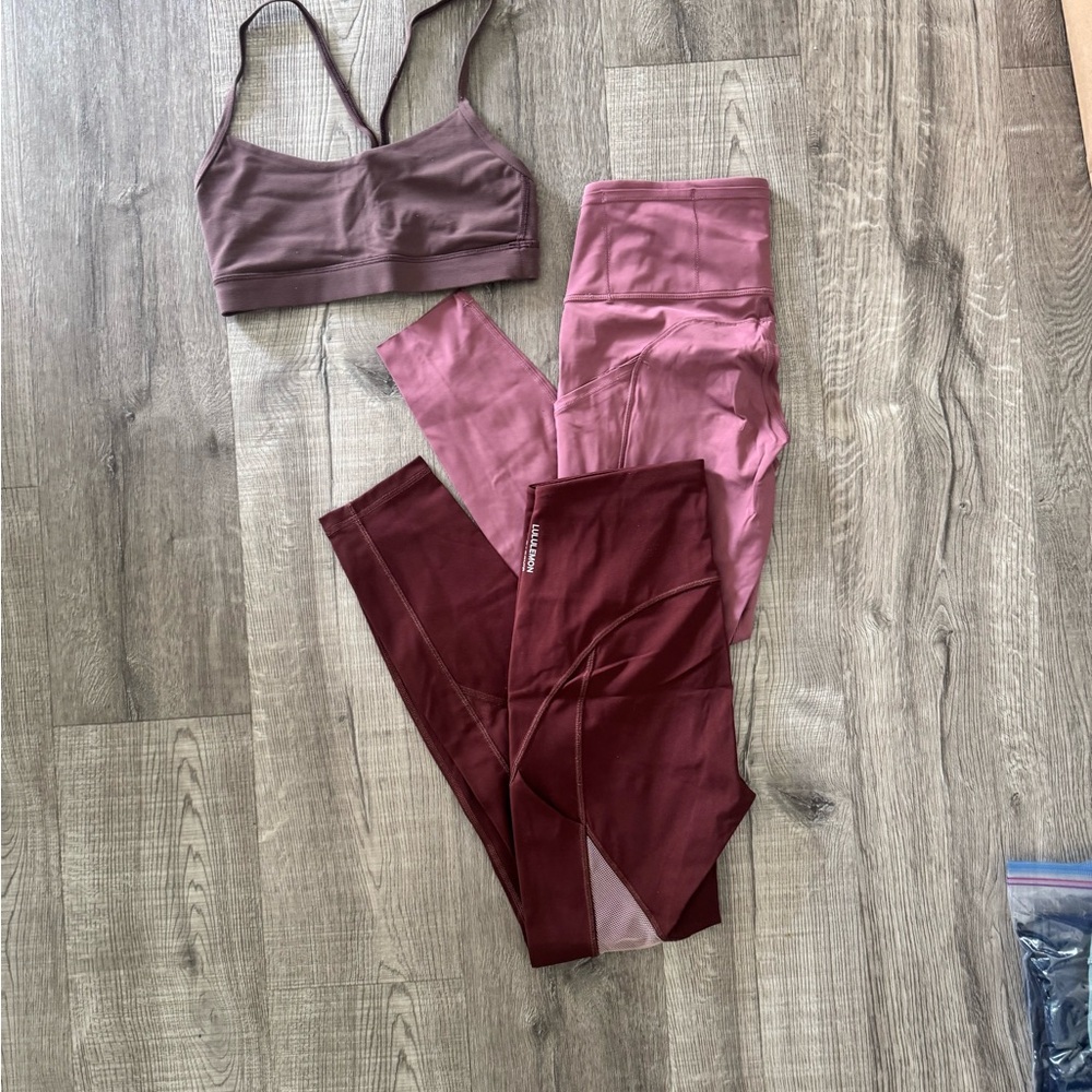 Lululemon Sport Bra and Legging Activewear Matching Set + Free Extra Tops